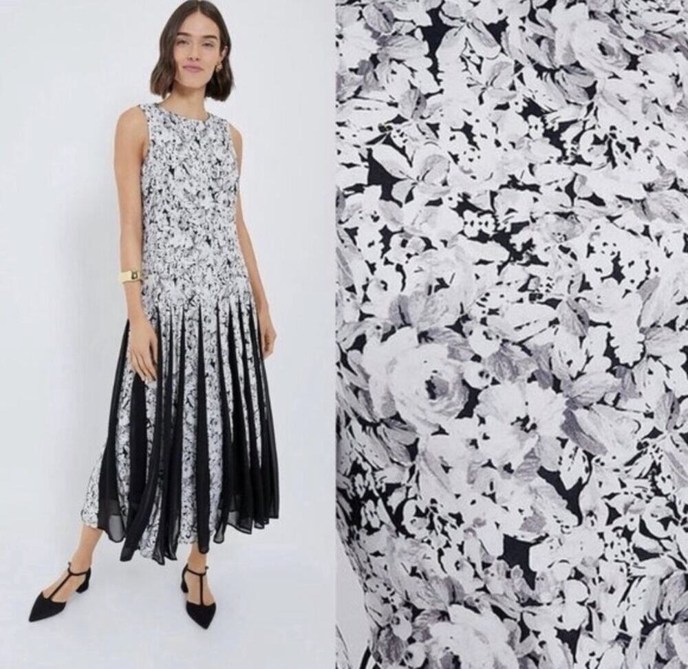 NWT Tuckernuck Midnight Gardens Andi Dress •8• Floral Pleated Formal Midi $245